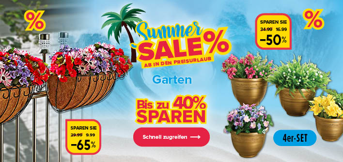 Sparen Sie bis zu 40% auf Gartenartikel
