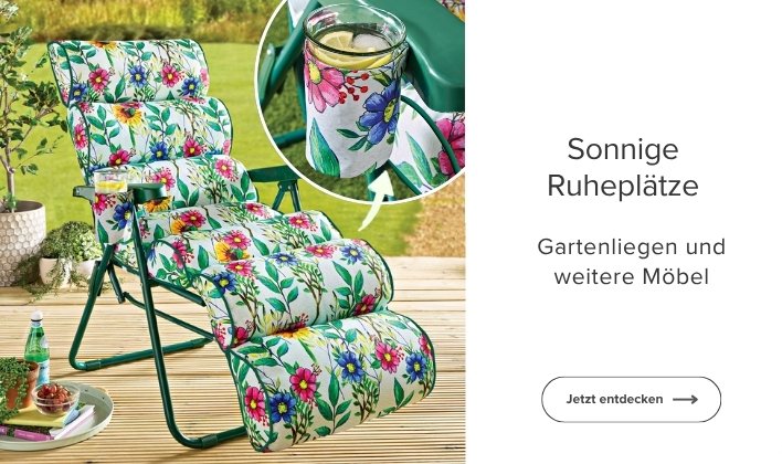 Gartenliegen und weiter Möbel