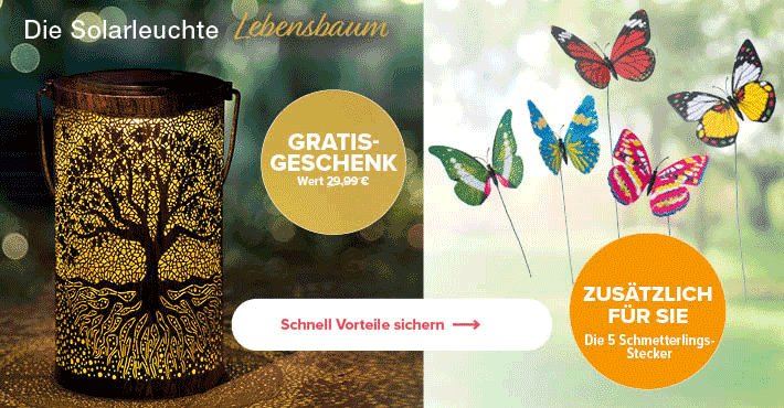 Gratis für Sie - Die Solarleuchte Lebensbaum