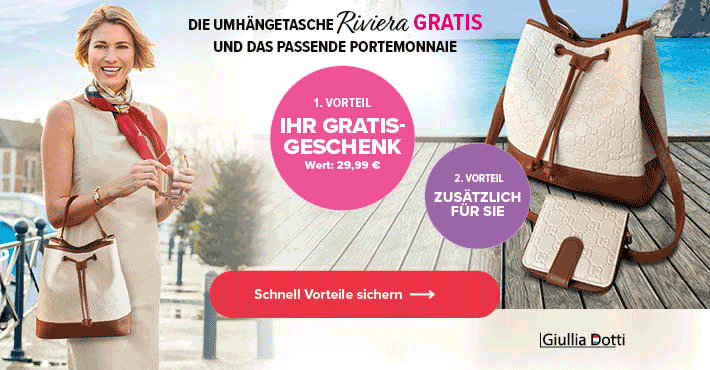 Exklusiv für Sie: Umhängetasche Riviera GRATIS